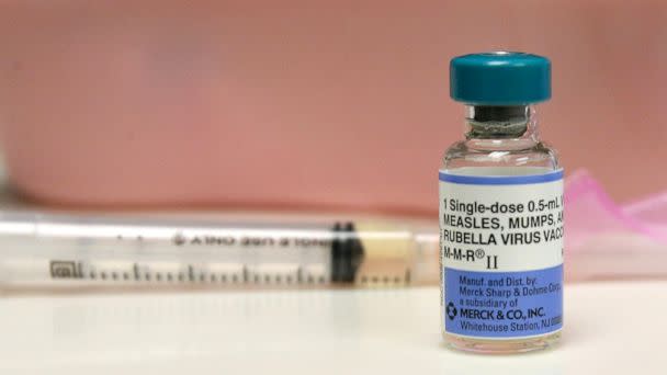 PHOTO: In this May 9, 2019, file photo, the MMR virus vaccine (measles, mumps, rubella) is shown at Logan Square Health Center in Chicago. (Chicago Tribune/TNS via Getty Images, FILE)