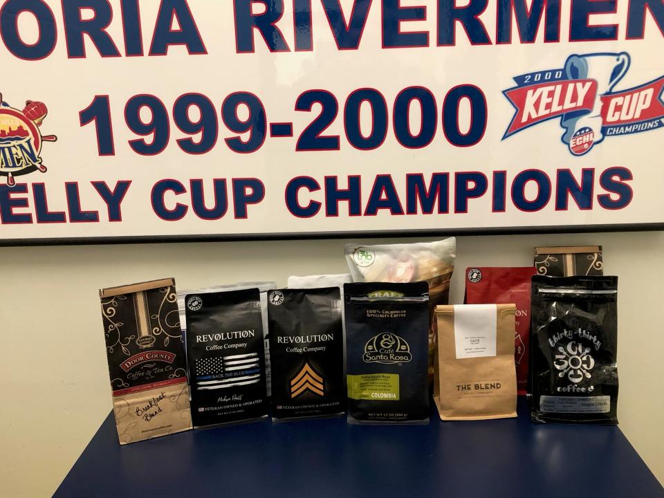 Rivermen players have formed a coffee club called The Grinders, and they are collecting beans from area vendors.