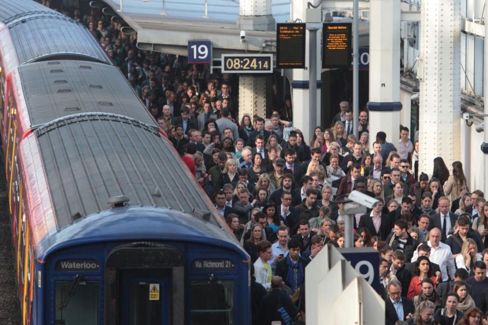 Crowded: A South West Trains service at Waterloo station (Andrew Gray/PA Wire)