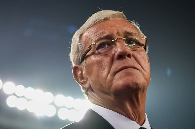 Marcello Lippi looks on during China's friendly 2-0 defeat at home to Serbia