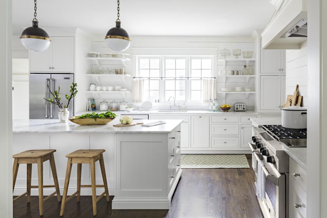 an all white kitchen