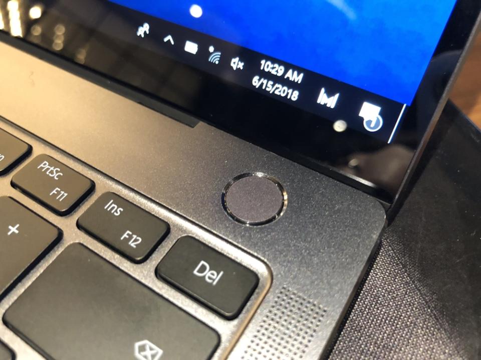 The MateBook’s power button doubles as a fingerprint reader.