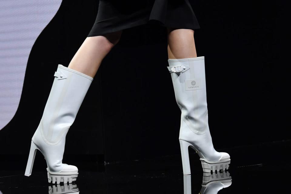 <p>These boots will be your go to come fall and winter when the ground starts getting slippery. </p><p><em>Versace</em></p>