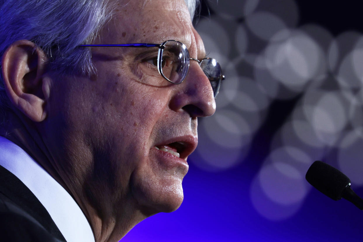 Attorney General Merrick Garland speaks before the U.S. Conference of Mayors.