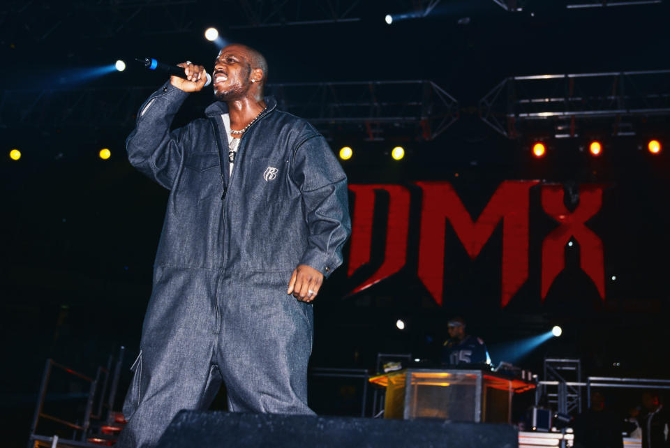 DMX performs at the Hard Knock Life Tour in 1999. / Credit: Mitchell Gerber/Corbis/VCG via Getty