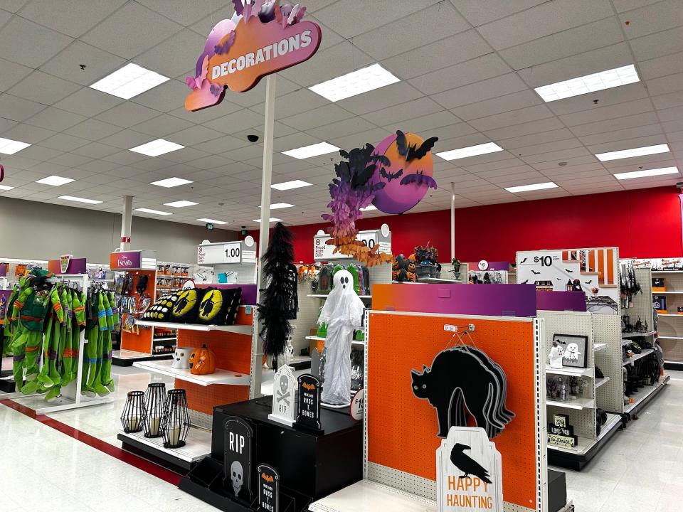 The Halloween decoration section at Target in October 2023.