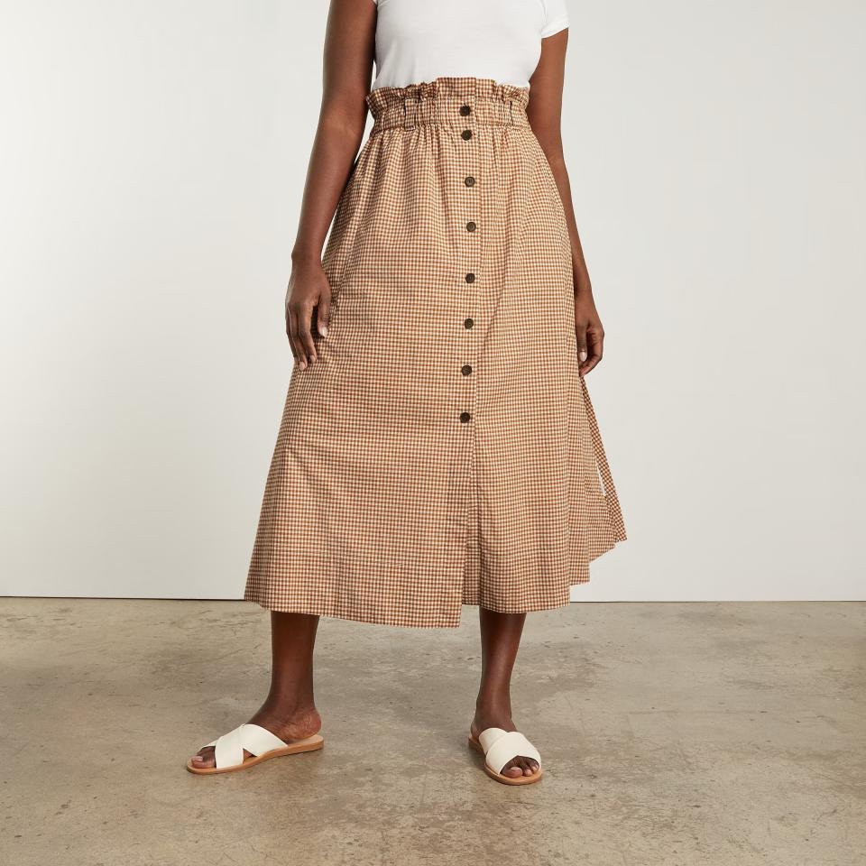Everlane The Easy Button-Front Skirt