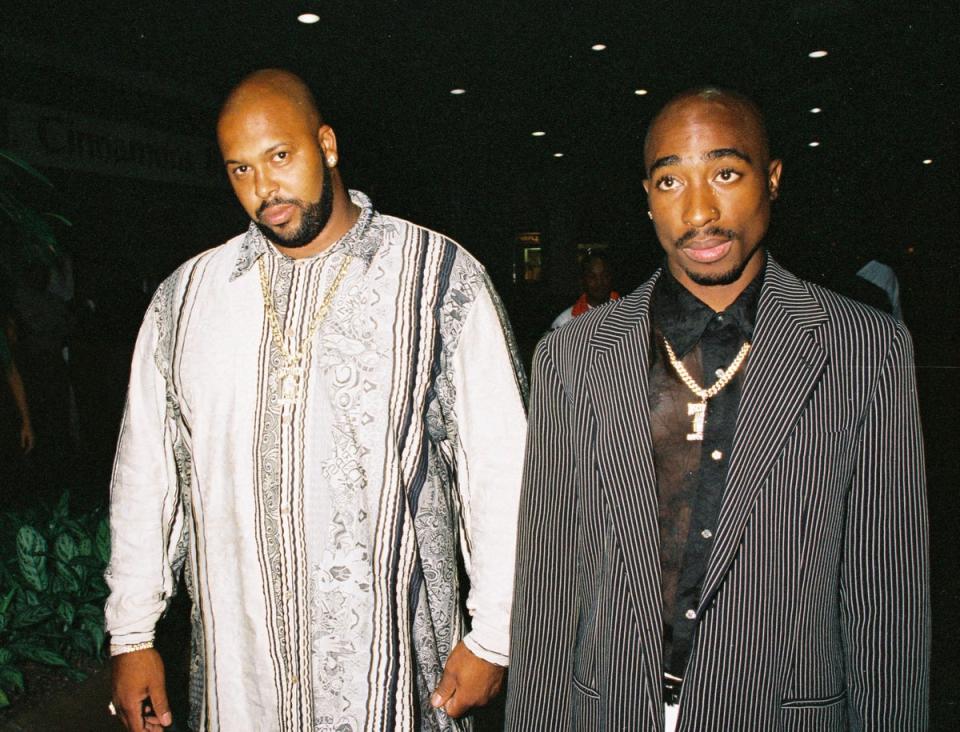 Suge Knight with Tupac in 1996 (Shutterstock)