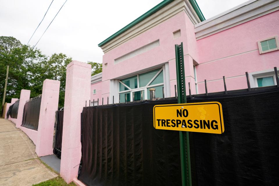 The Jackson Women's Health Organization clinic, also more commonly known as "The Pink House," was shrouded with a black tarp so that its clients could enter in privacy on Wednesday, May 19, 2021, in Jackson.