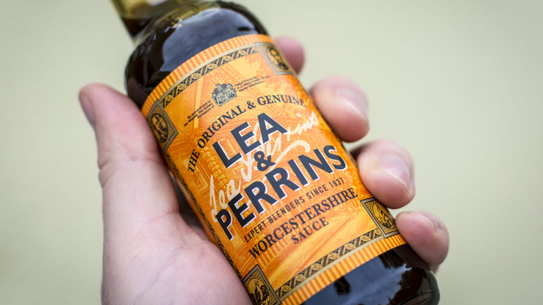 bottle of Lea and Perrin's Worcestershire 