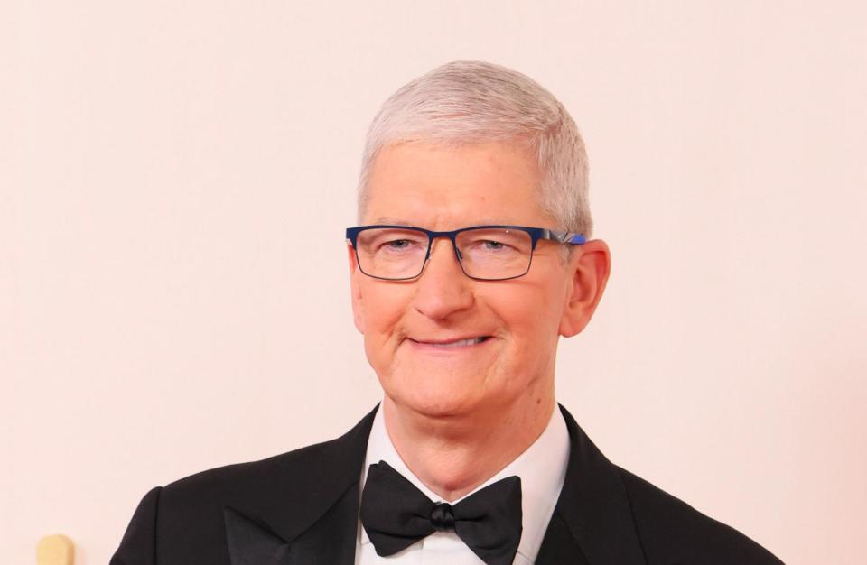 PHOTO: Apple CEO Tim Cook attends the 96th Annual Academy Awards, March 10, 2024, in Hollywood, California (Rodin Eckenroth/Getty Images)
