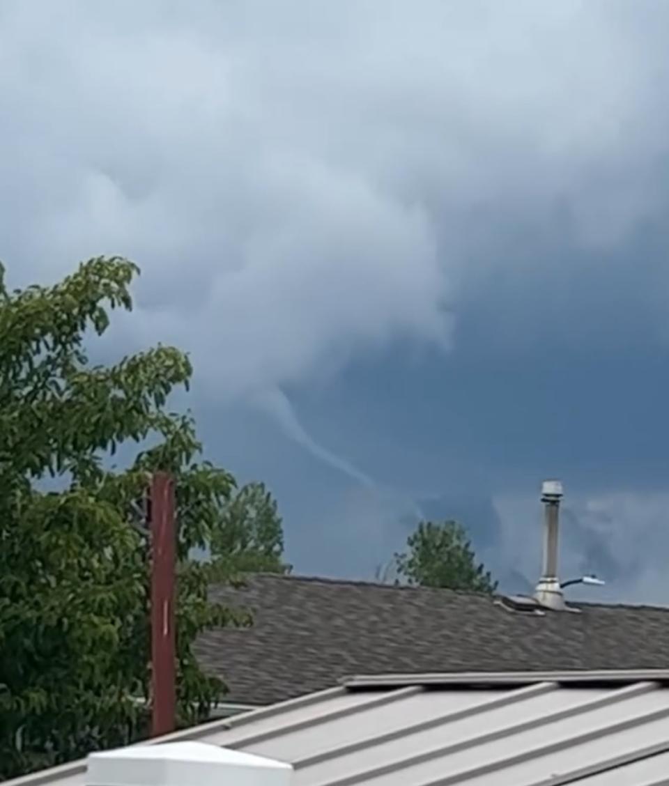 A resident of Melville, Lacey Polk, saw and photographed two funnel clouds near her home on Monday around 3:00 p.m. CST.