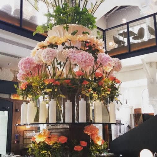 Beautiful flower arrangements feature heavily in the restaurant's decor. Photo: Instagram/thegermangym