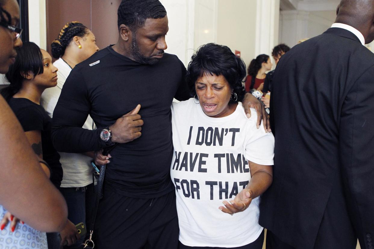 Family and friends of Mr DuBose arrive at the courthouse for the trial of the man who killed him: Getty Images