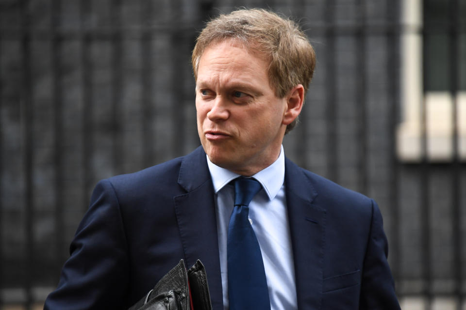 Transport Secretary Grant Shapps leaves Downing Street following a cabinet meeting on March 17, 2020 in London, England. Boris Johnson held the first of his public daily briefings on the Coronavirus outbreak yesterday and told the public to avoid theatres and pubs and to work from home where possible. The number of people infected with COVID-19 in the UK has passed 1500 with 55 deaths.  (Photo by Alberto Pezzali/NurPhoto via Getty Images)