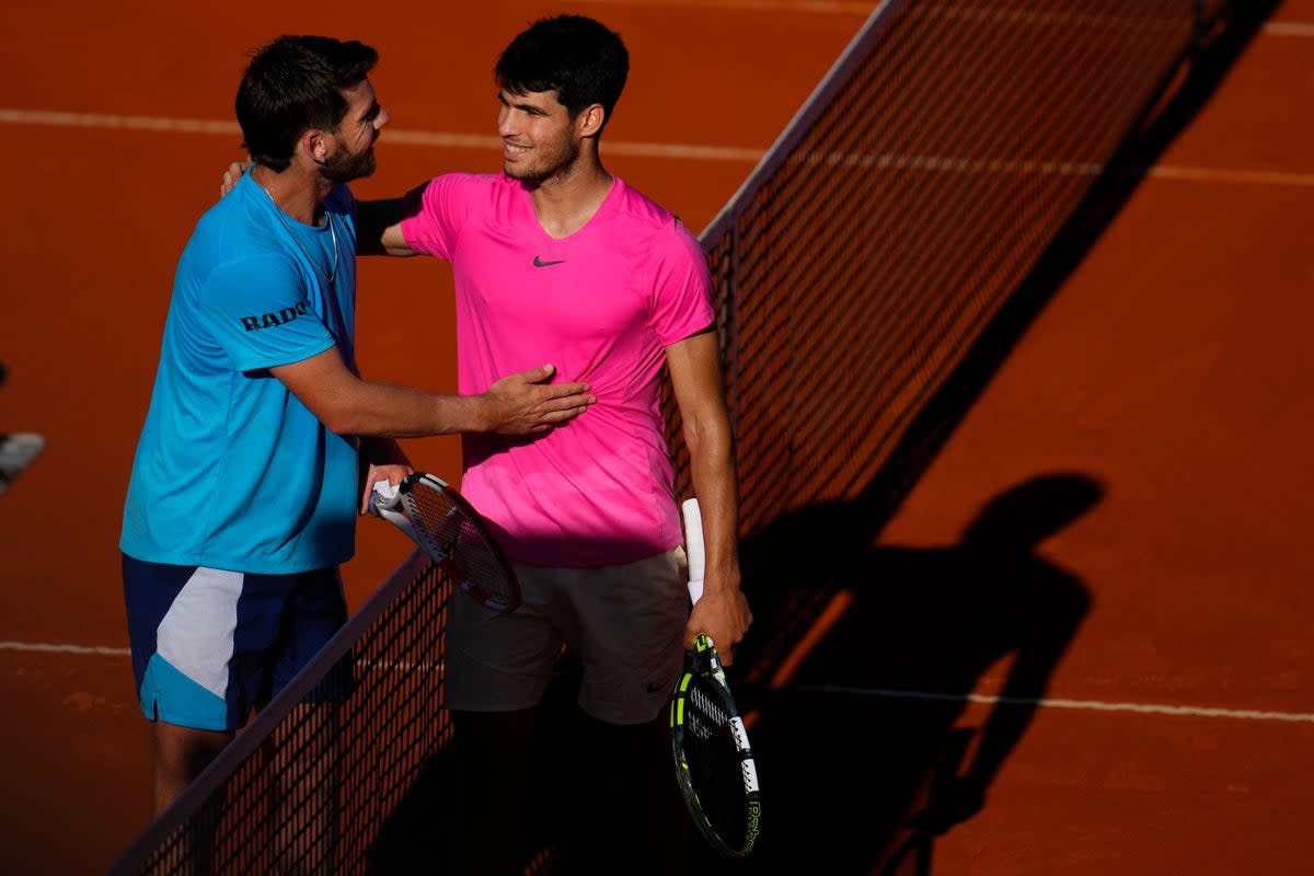 Carlos Alcaraz (right) defeated Cameron Norrie in the Argentina Open final (Natacha Pisarenko/AP) (AP)
