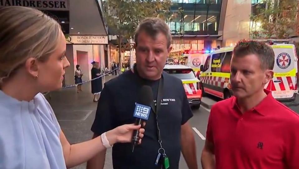 Two brothers desperately attempted to save the lives of the mother and her baby by using shirts from a shop (9 News Australia)