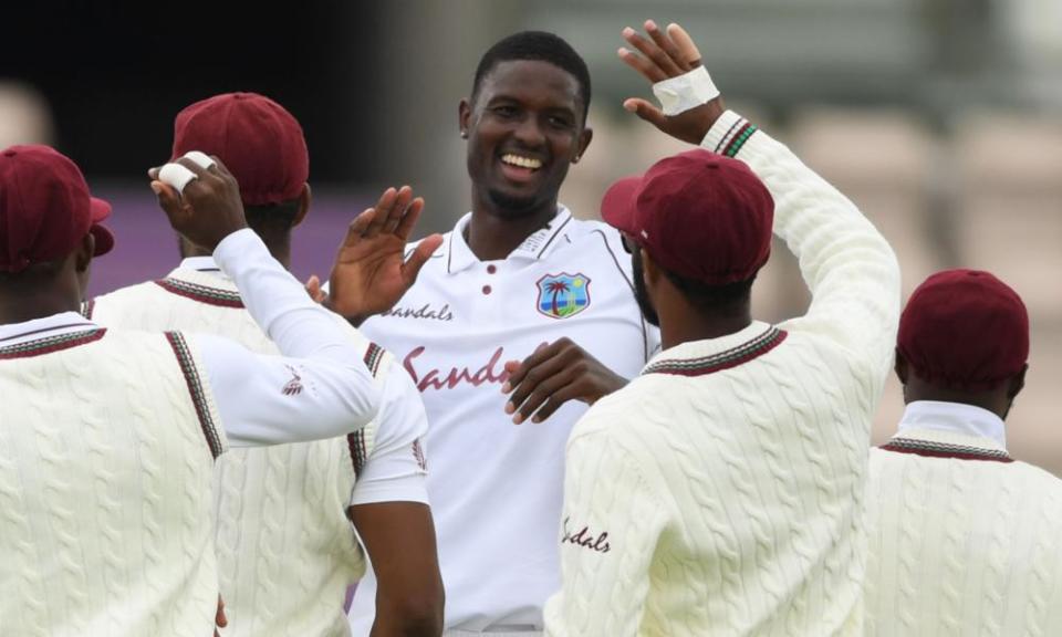 West Indies players celebrate