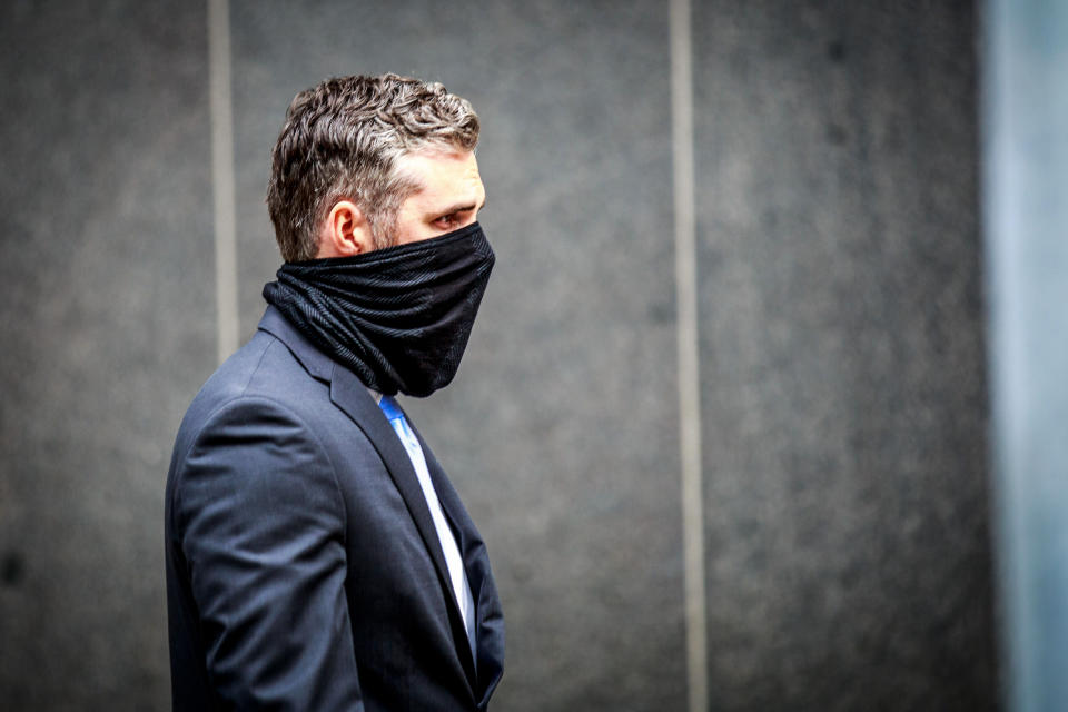 Former Minneapolis Police officer Thomas Lane leaves a court hearing on the murder of George Floyd at the Hennepin County Family Justice Center in Minneapolis on Sept. 11, 2020. (Kerem Yucel / AFP via Getty Images file)