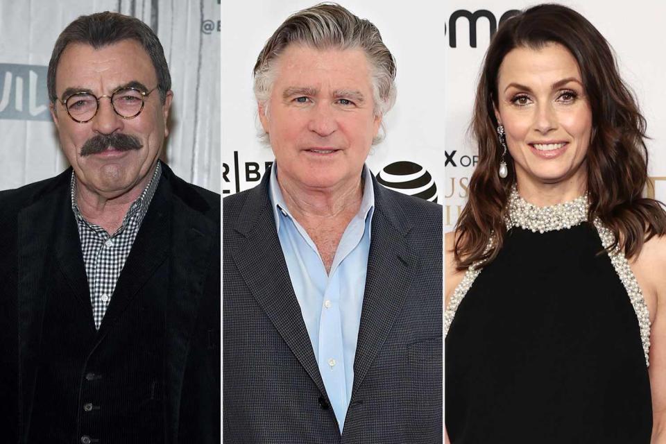 <p>getty )3)</p> From left: Tom Selleck, Treat Williams and Bridget Moynahan