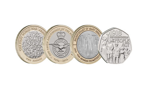 The four coins released this year - Credit: The Royal Mint