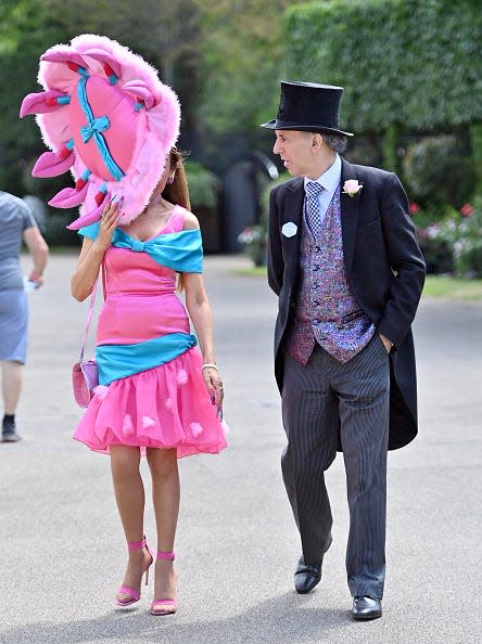 Racegoers attend Royal Ascot 2021 at Ascot Racecourse.