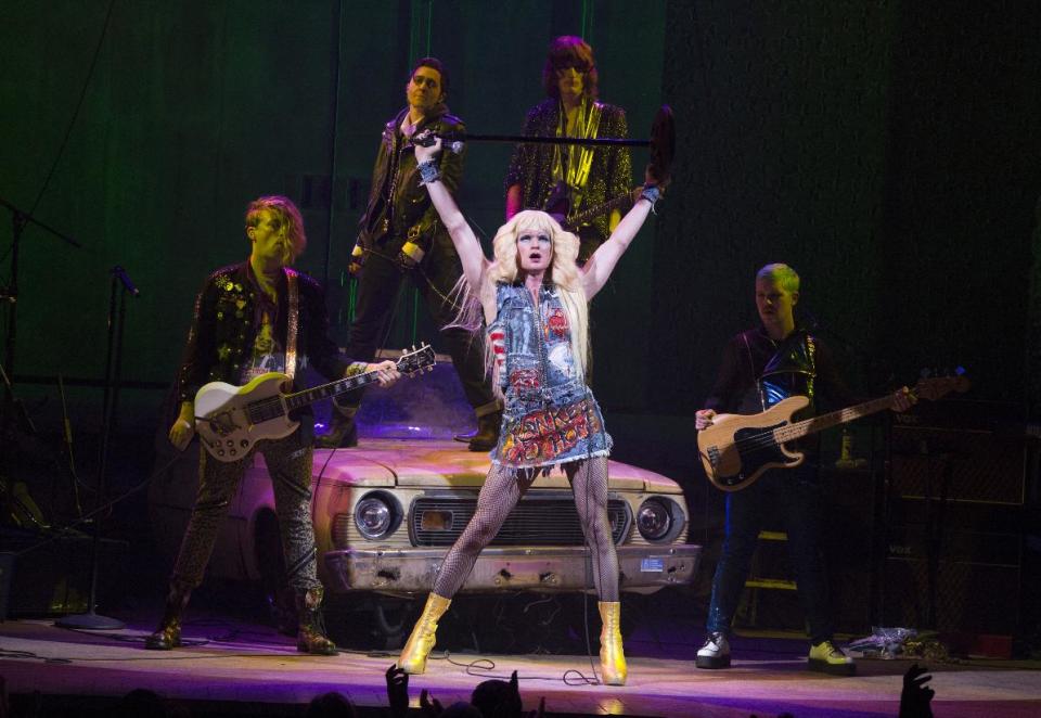 This image released by Boneau/Bryan-Brown shows Neil Patrick Harris in a scene from "Hedwig and the Angry Inch," at the Belasco Theatre in New York. (AP Photo/Boneau/Bryan-Brown, Joan Marcus)