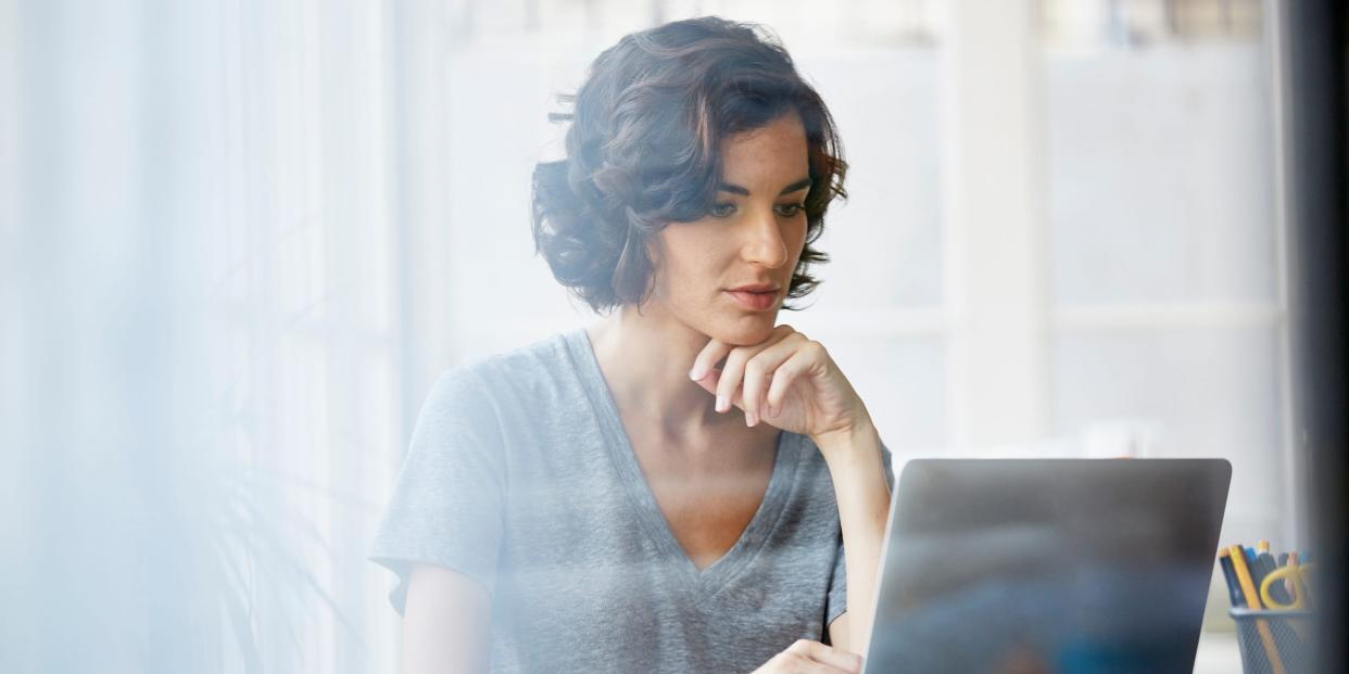 woman on computer