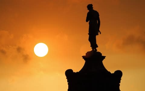 Red sky sun wedding - Credit: Alamy Live News/Julia Gavin