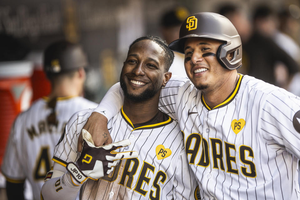 Jurickson Profar與Manny Machado。(Photo by Matt Thomas/San Diego Padres/Getty Images)