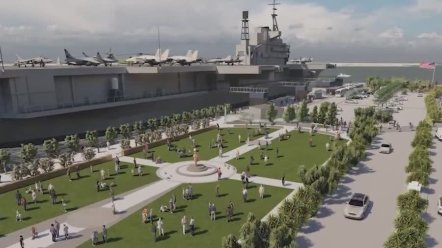 Rendering of the new "Freedom Park," which will be constructed next to the USS Midway Museum. (Courtesy of the USS Midway)