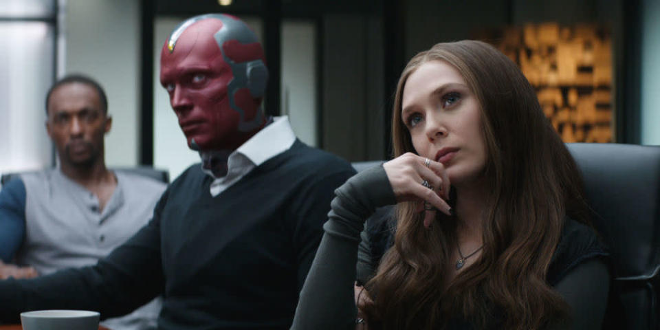 Vision gets a style makeover in the new movie compare to Captain America: Civil War