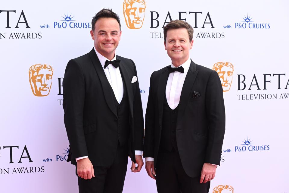 London, UK. 14th May, 2023. Ant and Dec attending the Bafta Television Awards 2023, at the Royal Festival Hall, London. Picture date: Sunday May 14, 2023. Photo credit should read Credit: Matt Crossick/Alamy Live News