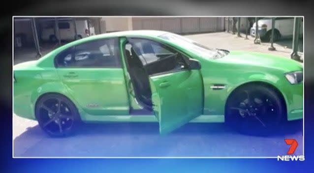 The man had his green Holden Commodore stolen from him during what he thought was a genuine test drive. Source: 7News