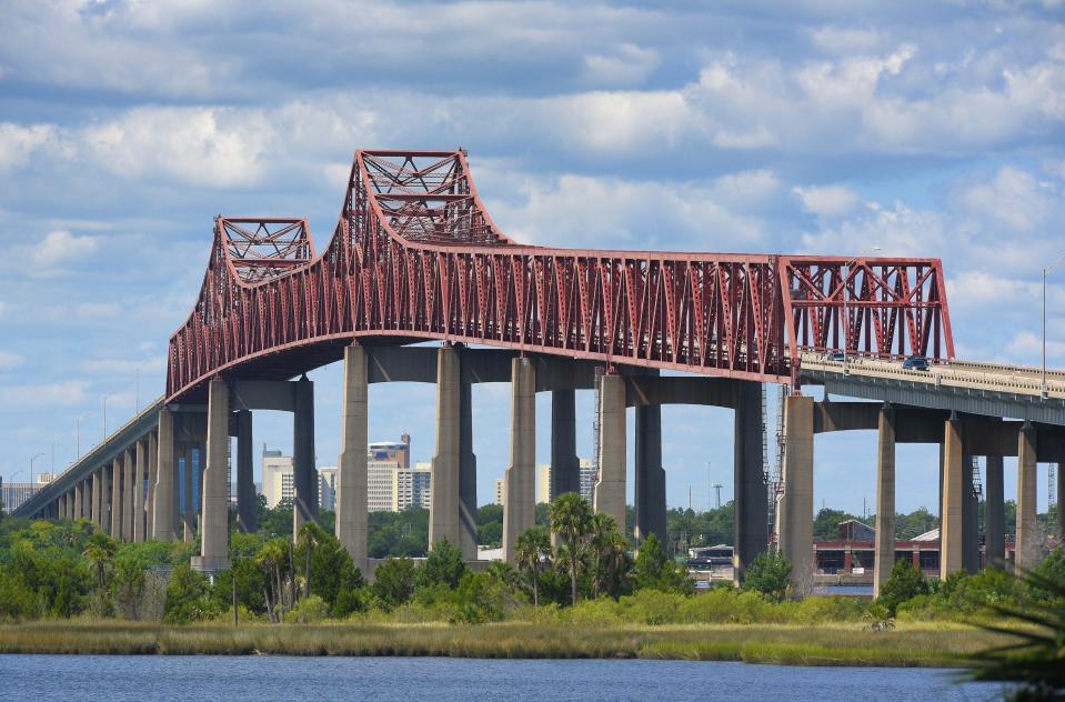 The Mathews Bridge, viewed from the Arlington side of the St. Johns River, is shown on Monday, September 23, 2019.