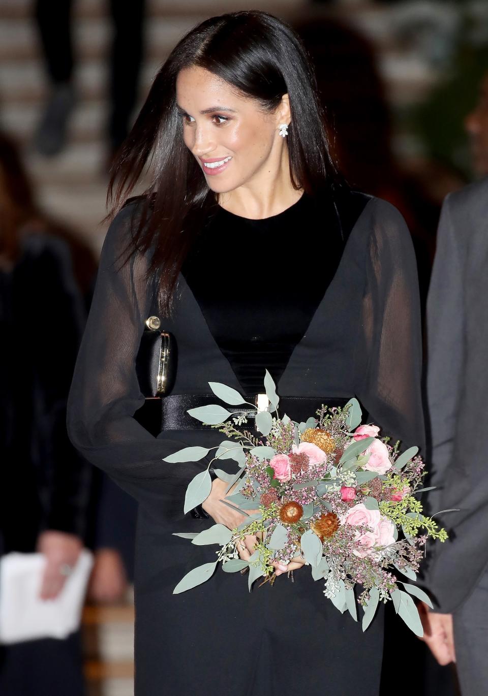 September was a busy month for the Duchess of Sussex! She also made her <a rel="nofollow noopener" href="https://people.com/royals/meghan-markle-first-solo-royal-appearance-photos/" target="_blank" data-ylk="slk:first-ever solo outing;elm:context_link;itc:0;sec:content-canvas" class="link ">first-ever solo outing</a>, attending the opening of a Pacific art exhibit at the Royal Academy of Art.