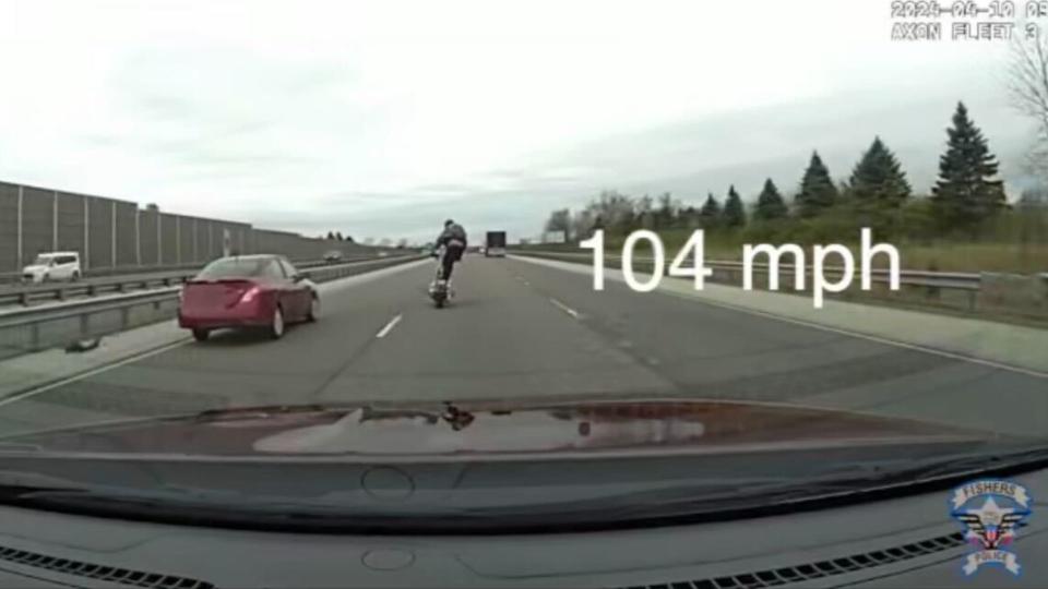 Man Stands On Motorcycle Seat While Going 104 MPH