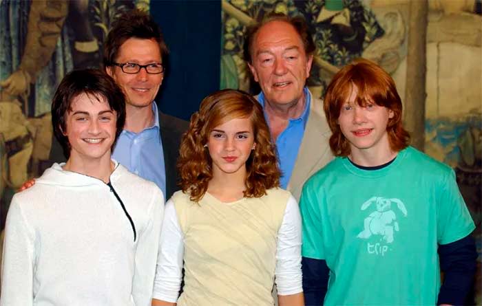 Michael Gambon con sus compañeros de Harry Potter