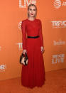 <p>The ‘American Horror Story’ actress is another star who donned a red look this month. <em>[Photo: Getty]</em> </p>