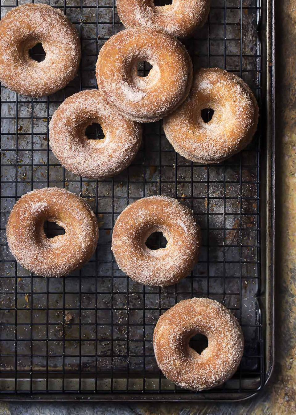 <p>Be sure to grease your doughnut pans before baking. It will ensure they come out nice and clean.</p><p><strong>Get the recipe at <a href="http://www.justalittlebitofbacon.com/baked-apple-cider-donuts-cinnamon-sugar/" rel="nofollow noopener" target="_blank" data-ylk="slk:Just a Little Bit of Bacon;elm:context_link;itc:0;sec:content-canvas" class="link ">Just a Little Bit of Bacon</a>.</strong></p><p><strong><strong><strong><strong><strong><a class="link " href="https://go.redirectingat.com?id=74968X1596630&url=https%3A%2F%2Fwww.wayfair.com%2Fkitchen-tabletop%2Fpdp%2Ffox-run-brands-nonstick-donut-pan-fru1087.html&sref=http%3A%2F%2Fwww.countryliving.com%2Ffood-drinks%2Fg28172487%2Fapple-cider-donuts%2F" rel="nofollow noopener" target="_blank" data-ylk="slk:SHOP DOUGHNUT PANS;elm:context_link;itc:0;sec:content-canvas">SHOP DOUGHNUT PANS</a></strong></strong></strong></strong><br></strong></p>