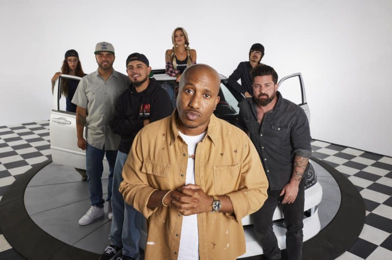 Chris Redd leads a team of mechanics on "Resurrected Rides." Photo courtesy of Netflix