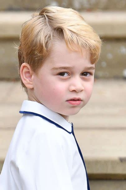 PHOTO: Prince George of Cambridge attends the wedding of Princess Eugenie of York and Jack Brooksbank at St George&#39;s Chapel, Oct. 12, 2018, in Windsor, England. (Max Mumby/Pool via Getty Images)