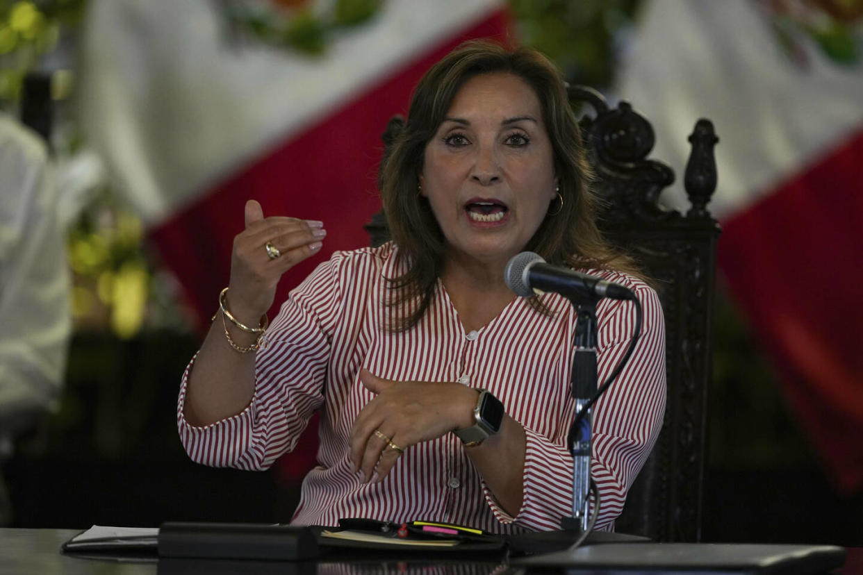 La présidente péruvienne, Dina Boluarte, est convoquée ce vendredi 5 avril par la police de son pays.  - Credit:Guadalupe Pardo - AP - Sipa