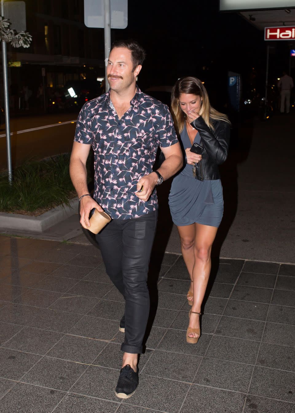 Sasha and mystery woman enjoy a night out in Bondi last Friday. Source: MEGA