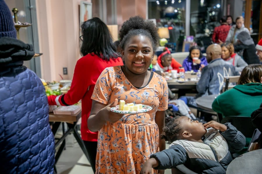 The Angel Tree Christmas Party at Talsma Furniture near Grand Rapids on Nov. 30, 2023. (Michael Buck/WOOD TV8)