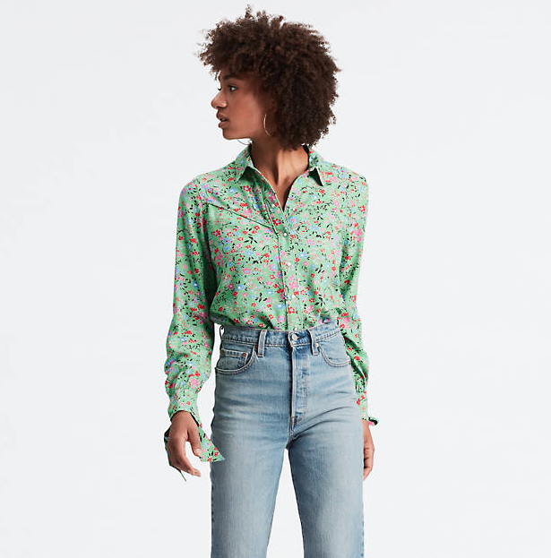 Selita floral-print western shirt