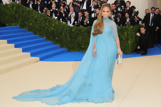 <p>Neilson Barnard/Getty</p> Jennifer Lopez at the 2017 Met Gala