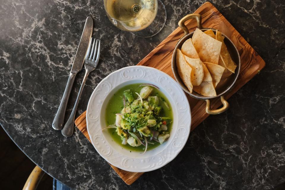 Florida grouper ceviche is served at Buccan Palm Beach restaurant.
