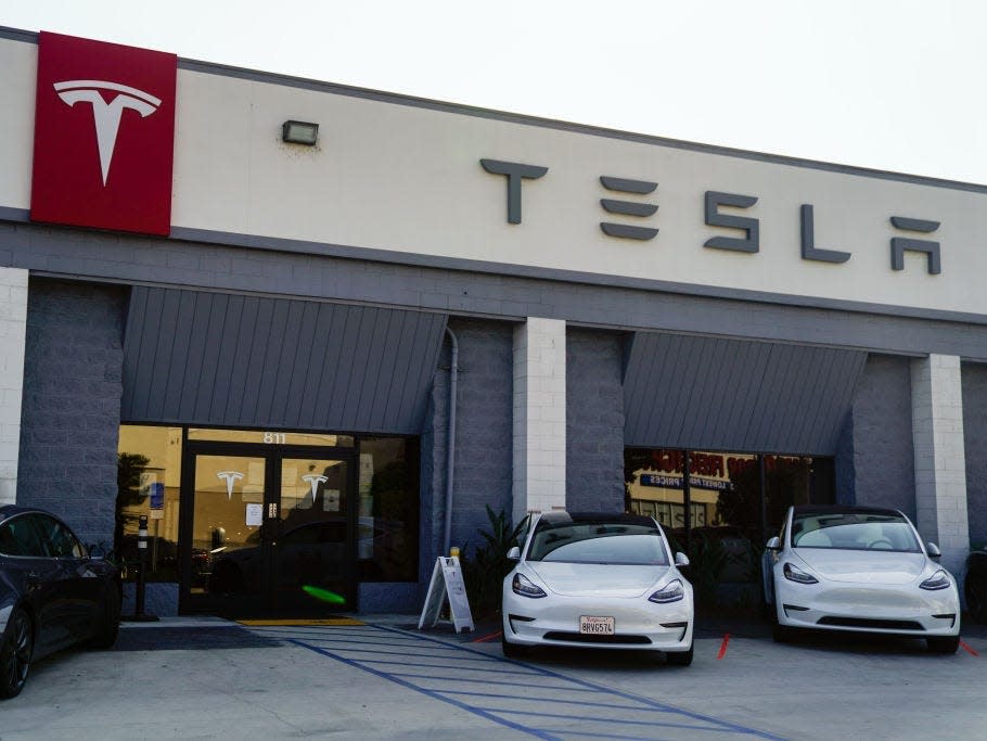 A Tesla showroom and service center, in Burbank on Friday, Sept. 4, 2020 in Burbank, CA.