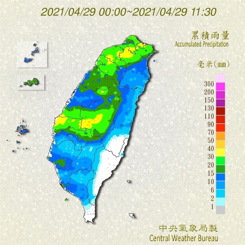 昨日至今日全台降雨，不少水庫終於有進帳。（圖／翻攝自中央氣象局）